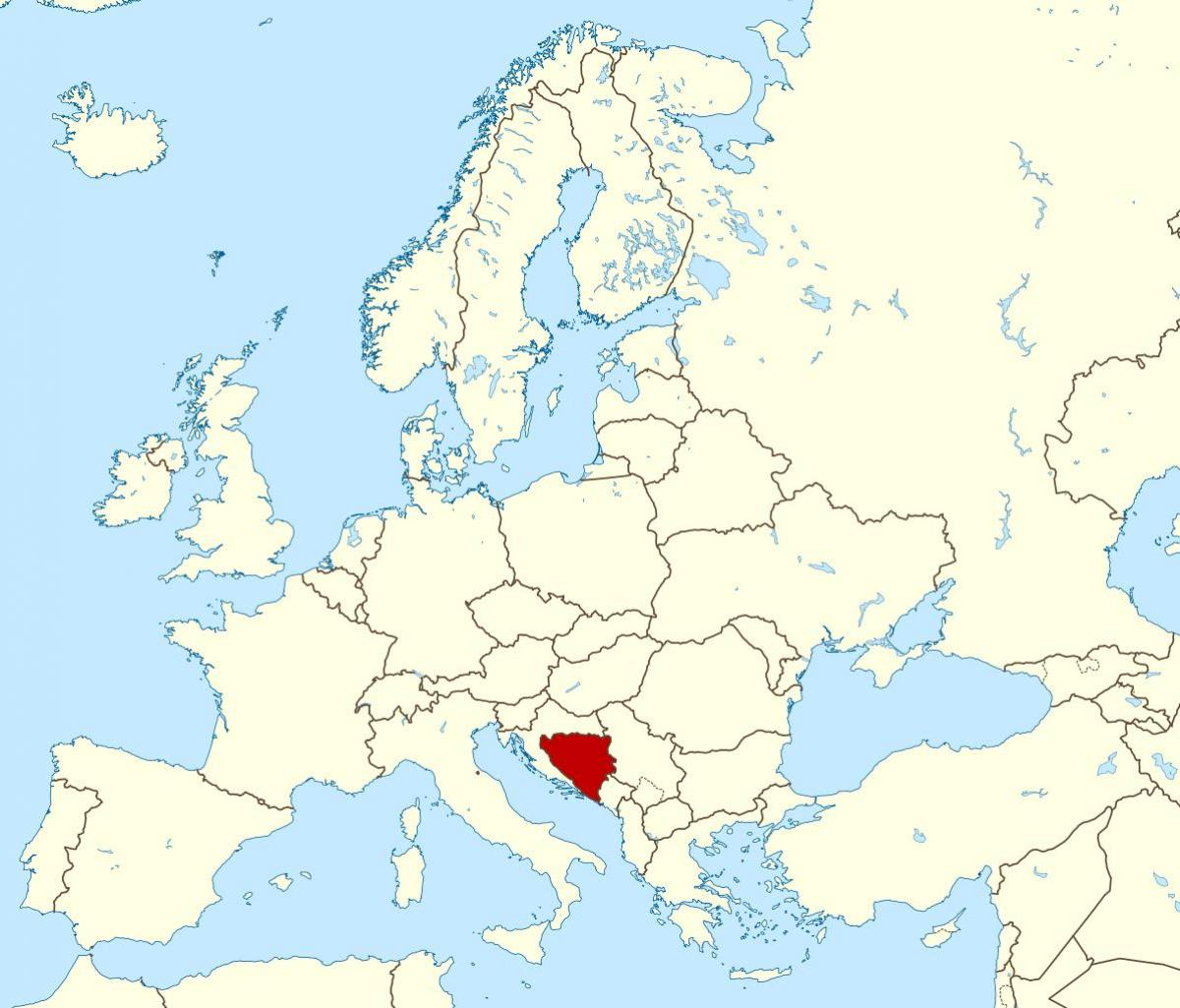 Bosna in Hercegovina na svetovni zemljevid
