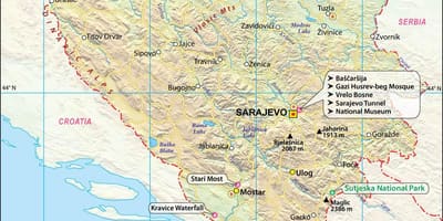 Zemljevid Bosne državi