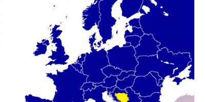 Zemljevid Bosne in Hercegovine evropi