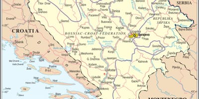 Zemljevid Bosne turističnih